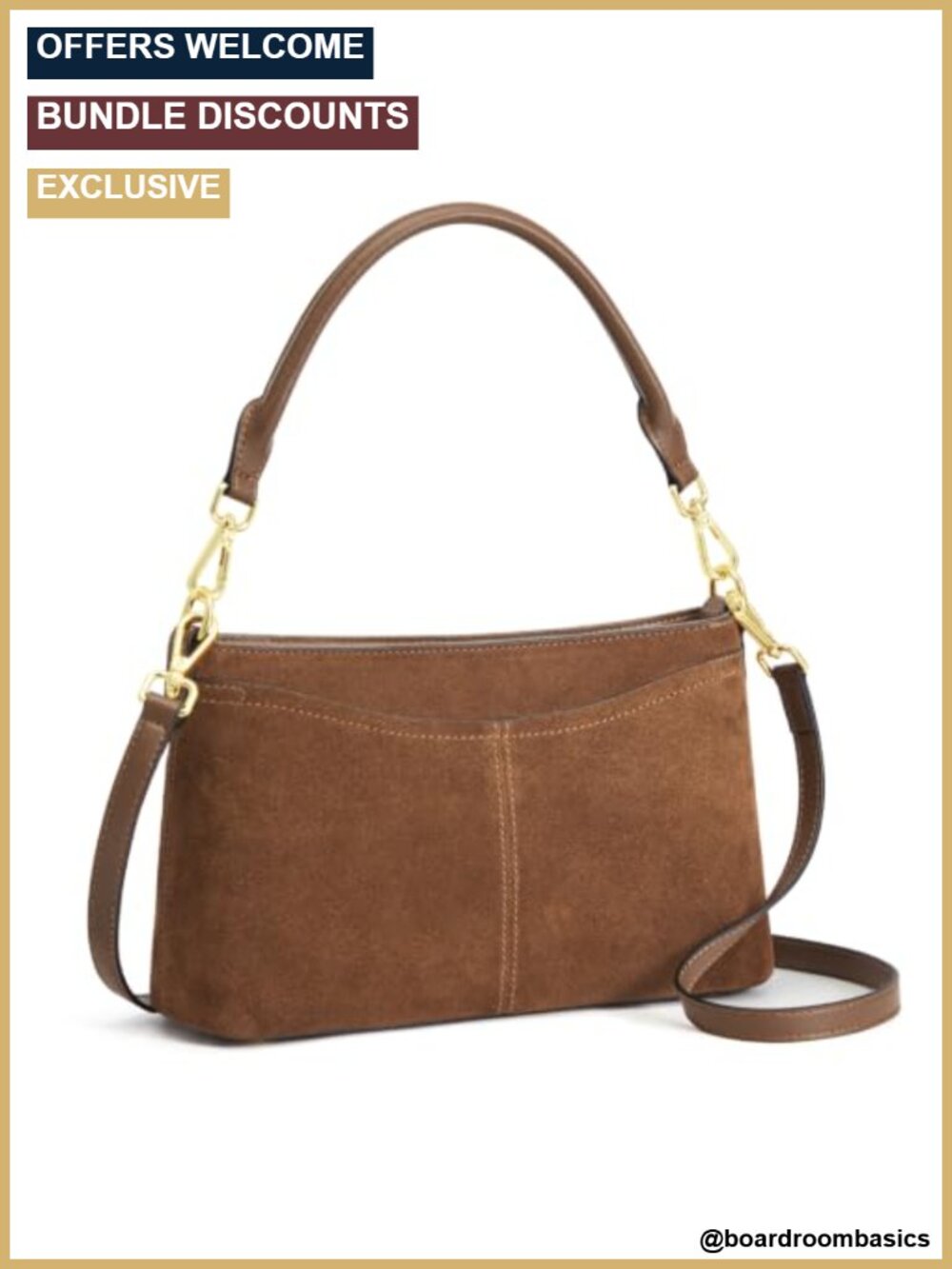 Genuine Leather Crossbody Bag Small Purse with 2 Straps for Women